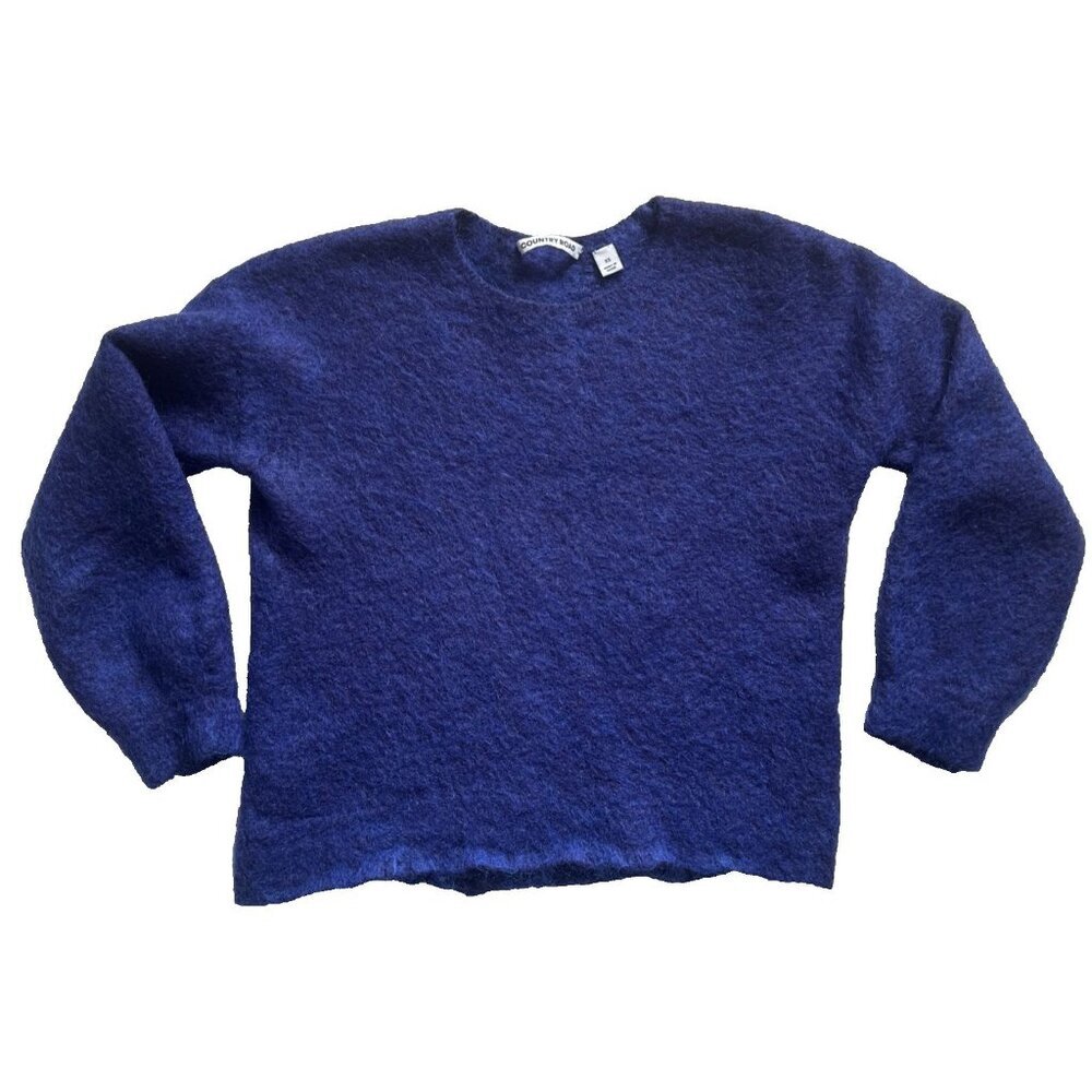 Country Road Sweater Size X‎ Small, Crew Neck, purple & blue, mohair blend, wool